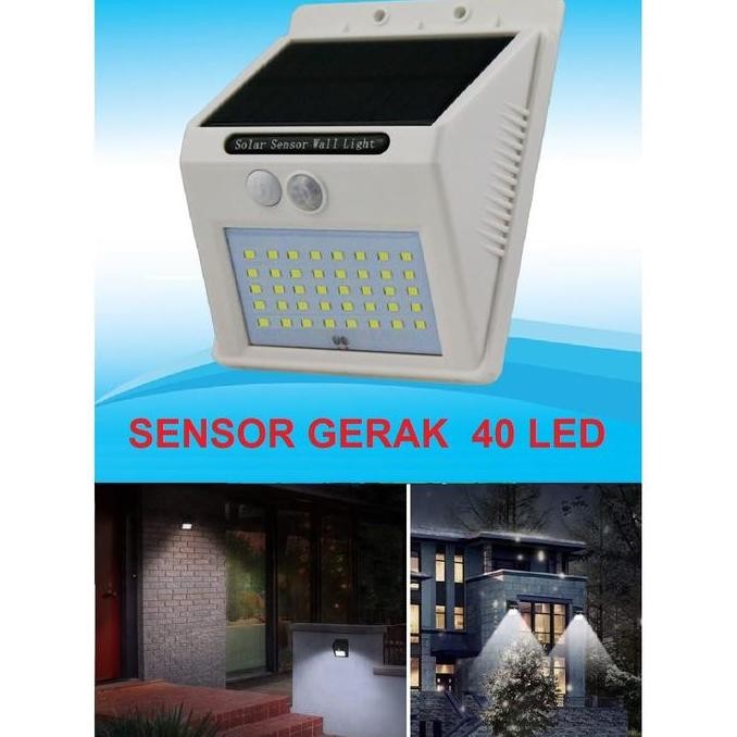 VELDORA- LAMPU 40 LED - 5 WATT TENAGA SURYA - SENSOR OPTIK & WATERPROOF