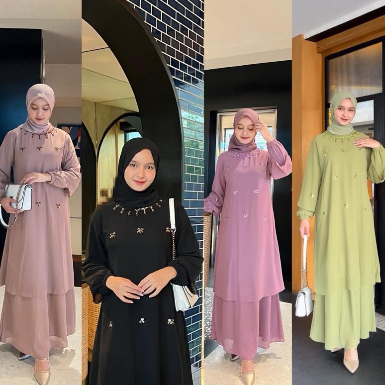 Heatshrin Hijablabel - Salwa Dress / Kurung Malaysia Cantik / Gamis Malaysia Anggun / Set Baju Kurun