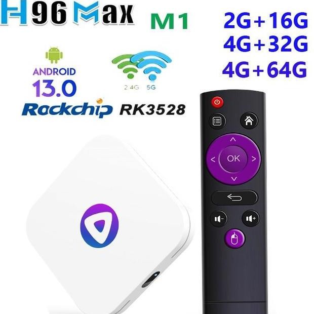 H96 Max M1 Android 13 Ram 4Gb64Gb Android Tv Box Rk3528 Bluetooth Wifi 6