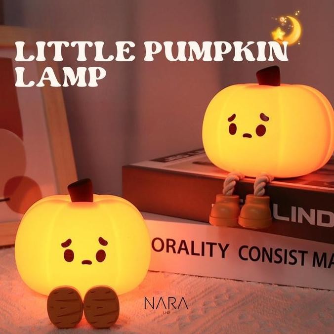 Little Pumpkin Lamp Lampu Meja Premium Labu Unik Lampu Tidur Baterai