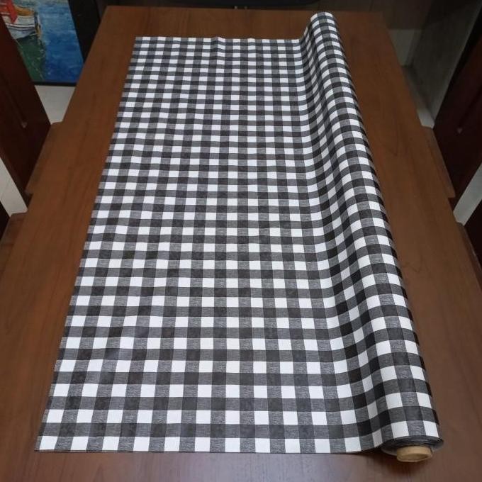 [BEST] Taplak Meja Plastik Meteran Kotak Kotak Hitam Putih Minimalis