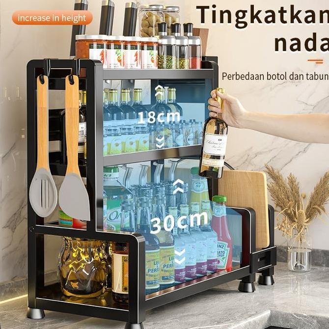 Rak Bumbu Dapur Stainless Steel Rak Dapur Serbaguna