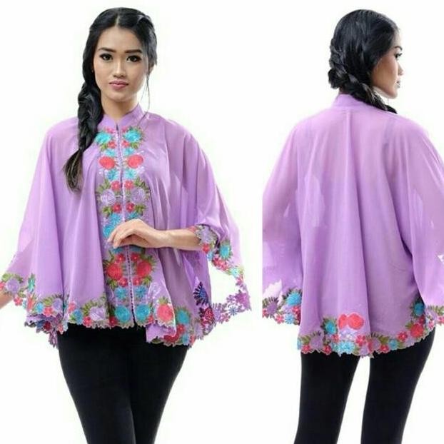 Kebaya Kelelawar Chifon Bordir