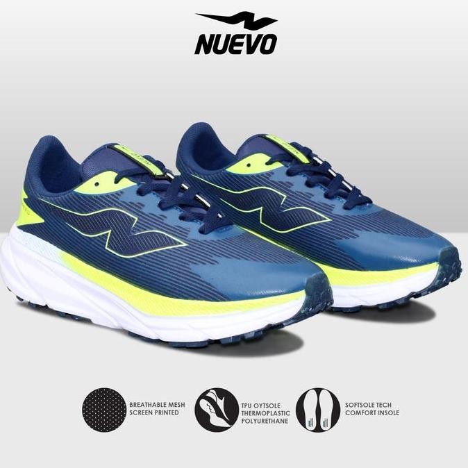Nuevo - Sepatu Olahraga Jogging Pria Nuevo Crosspeed Navy Stabilo Running Shoes Lari Santai Outdoor