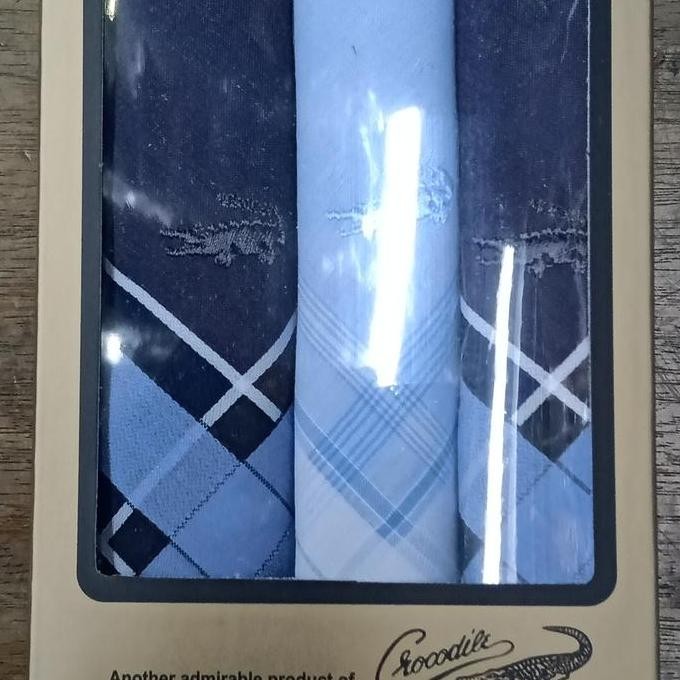 sapu tangan pria crocodile 3 in1 1box isinya 3 pis