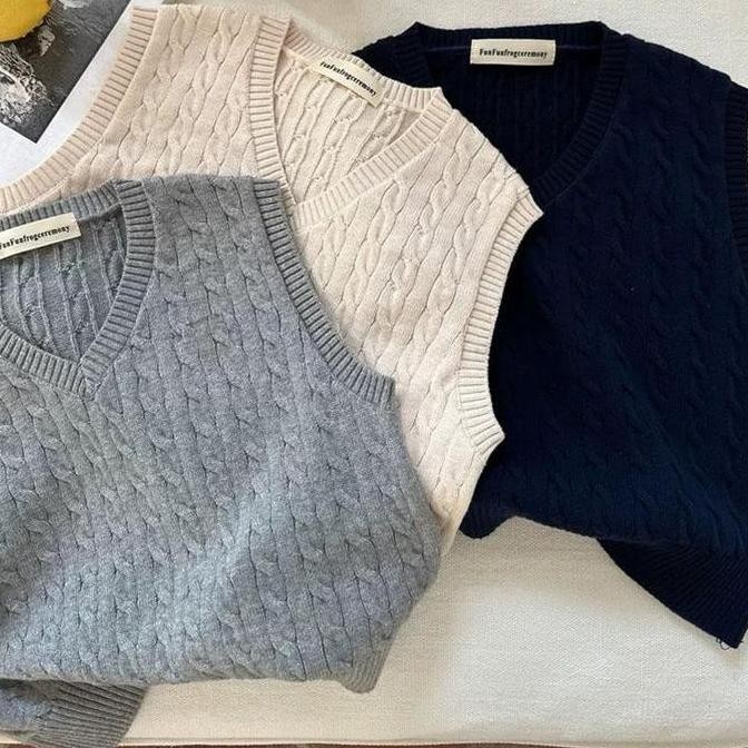 DI104 >> TINY SEOUL VEST RAJUT ANAK - RALPHAEL VEST - Rompi Knit - Rompi Rajut Anak Perempuan Laki L