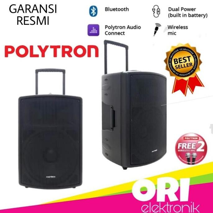 BEBAS ONGKIR - POLYTRON SPEAKER PORTABLE MEETING TROLEY PAS PRO 12F3 BLUETOOTH