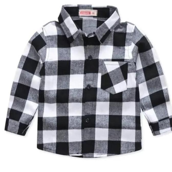 DS65 >> Baju Kemeja Flanel Anak Kemeja Kotak-kotak Anak Laki-laki dan Perempuan Fashion Kemeja Anak