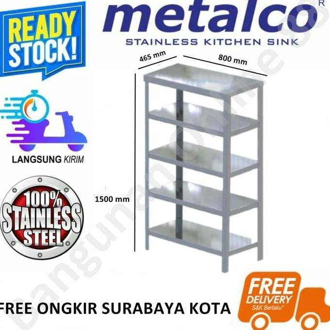 Meja Serba Guna Meja Dapur Rak Stainless Metalco MSR