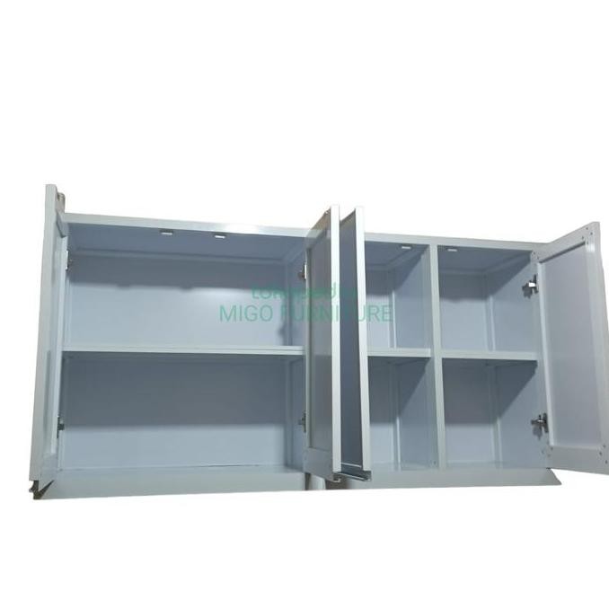 Kitchen set atas aluminium ACP / rak dapur gantung kokoh minimalis