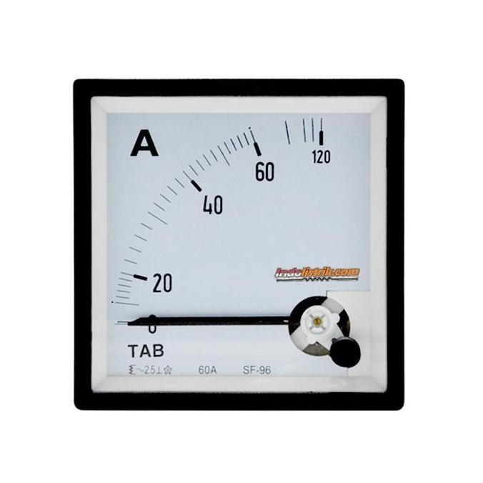 Ampere Meter Analog AC 60 A Direct 96 x 96 TAB
