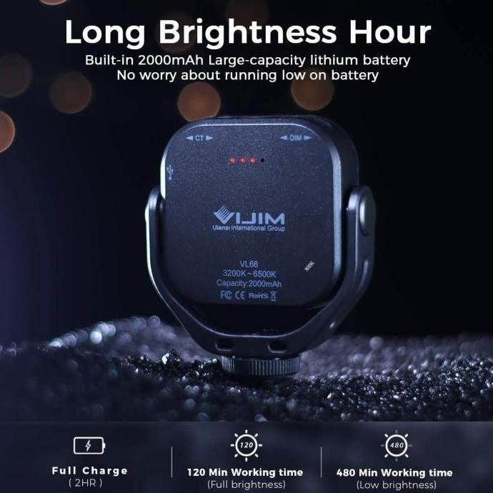 Ulanzi Vijim VL66 Rotatable Bi Color Adjustable LED Video Light