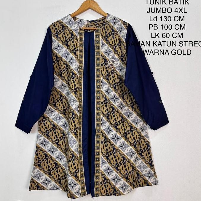Tunik Batik Jumbo Ld 130 Cm Model Kekinian - Naila Tunik