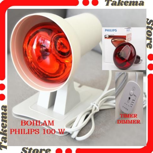 Alat Fisioterapi Terapi Inframerah Infrared Philips Asli 100 Watt Lampu Infrared Timer dan Dimmer