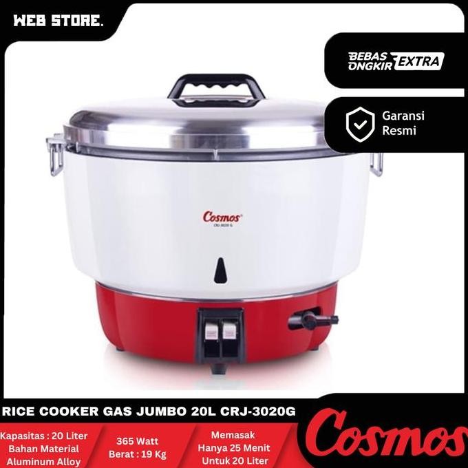 JERICOMM Rice Cooker Gas Jumbo 20 Liter CRJ-3020G COSMOS Penanak Nasi Besar Jumbo Big 20 Liter CRJ 3