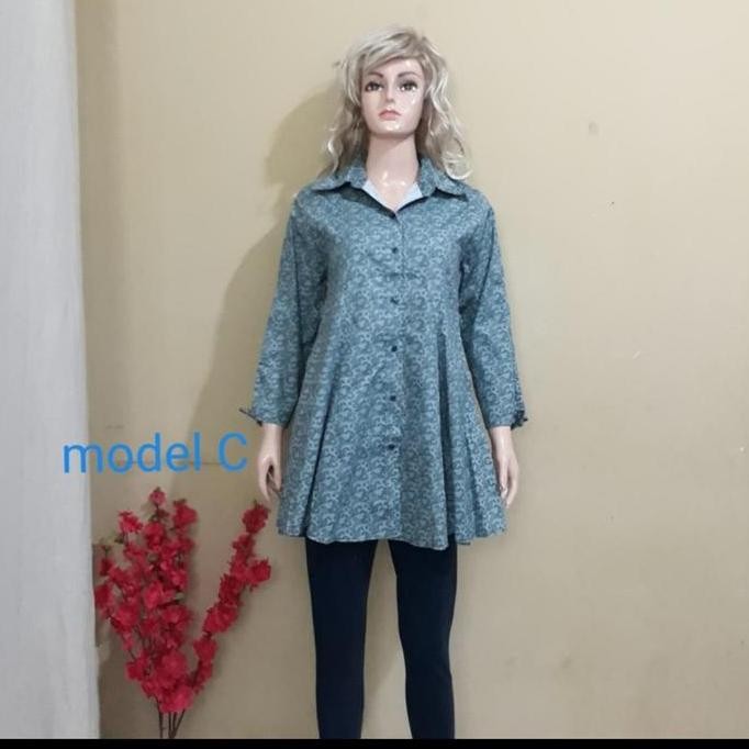 Baju Atasan Blus Tunik Stretch Muslim Wanita Import