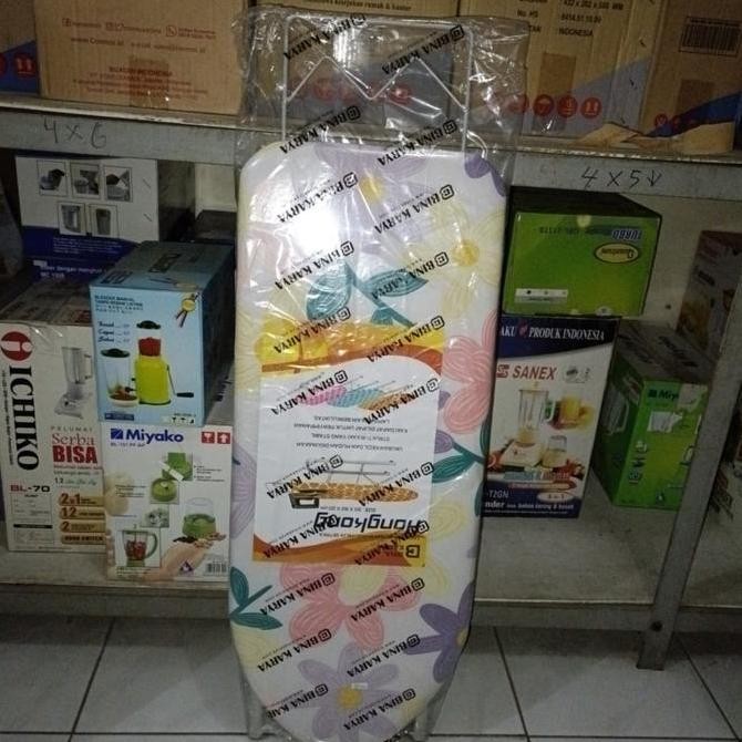 BINA KARYA Meja Setrika Lipat Duduk Lesehan/Rak Gosok Lipat Alumunium