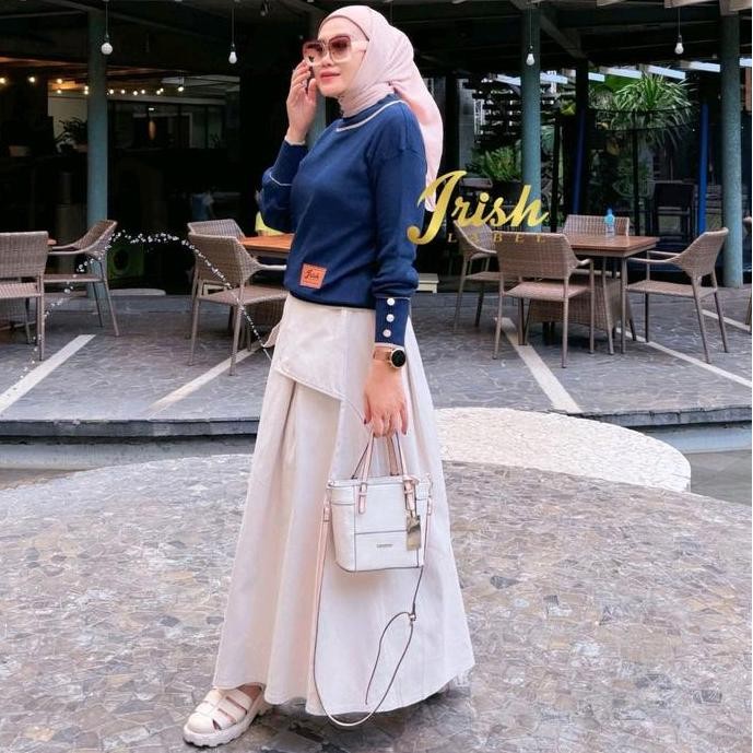 Nabila Set Oneset Blouse Rajut Rok Chinos Cargo Stelan Setrok Setrajut By Irish Label
