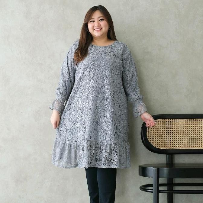 Tunik Brokat Jumbo Ld130 & 140Cm