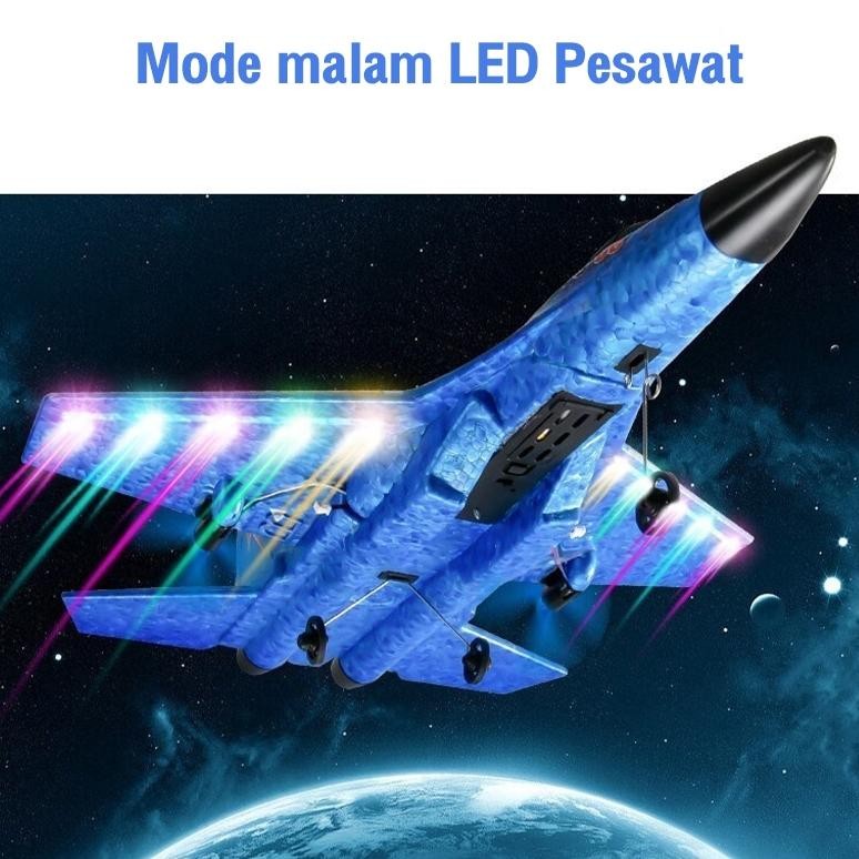 Jojotoy Mainan Remote Control Pesawat Terbang SU35 RC Airplane Elektrik Baterai LED Anak Jarak Jauh