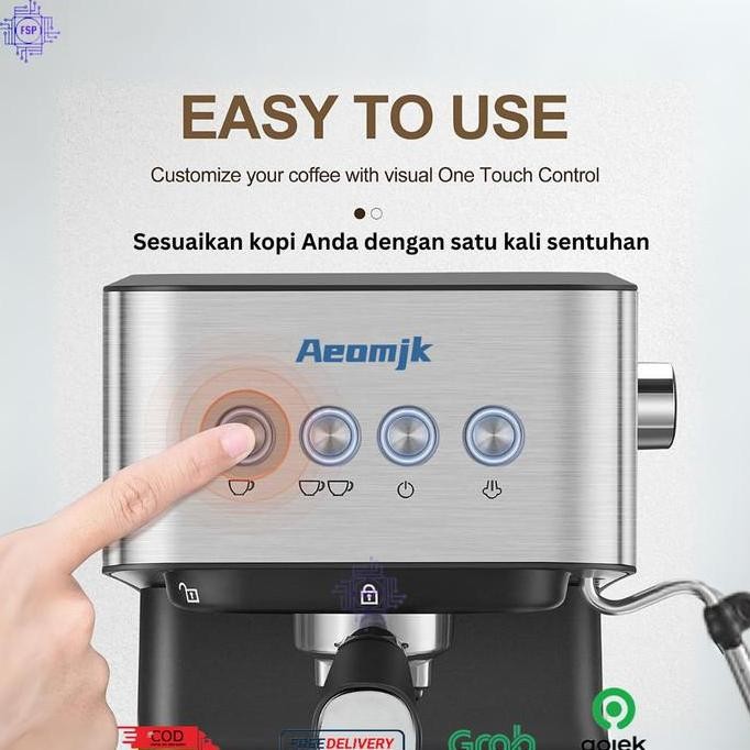 Mesin Kopi Espresso 20 Bar - Espresso Coffee Machine Aeomik Cm-3010