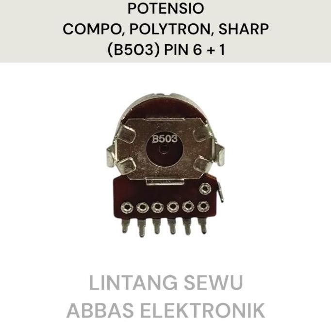 Potensio Compo Polytron Sharp 6p / 6+1 Ct / 7p B503 50k 6 Pin / 6 Pin +Ct / 7 Pin 50 Kilo Audio