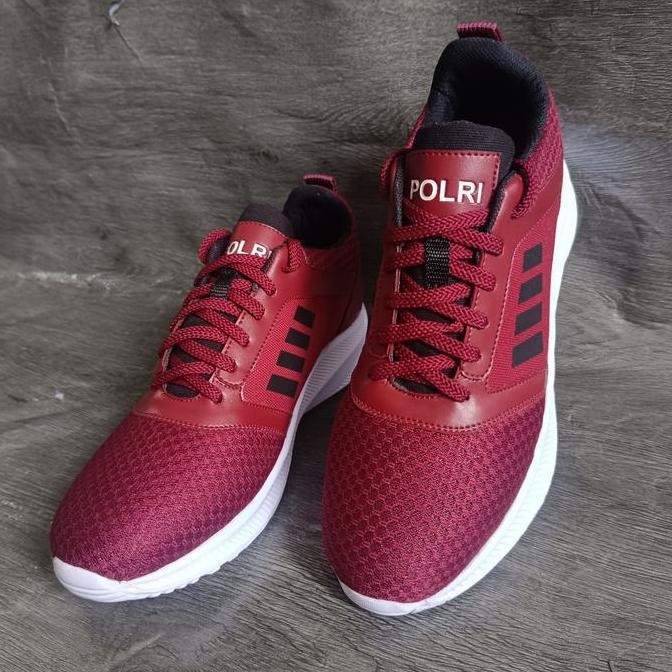 Sepatu Olahraga Maroon Polri / Sepatu Olahraga Polri
