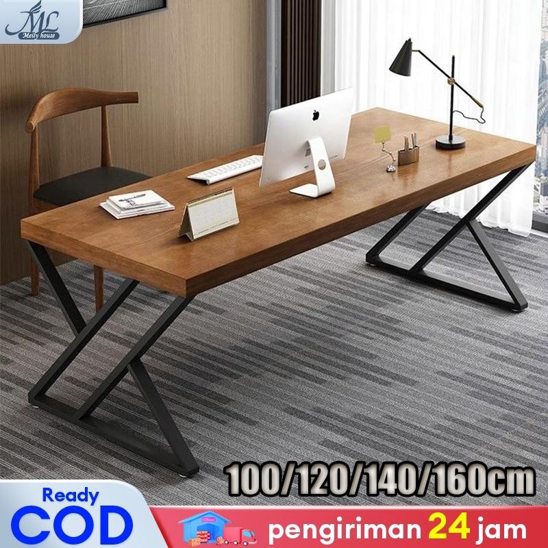 Meja Kerja Kayu Meja Komputer Meja Belajar Meja Kantor  100% Kayu Solid