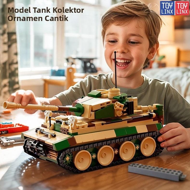 Tank Inersia Mainan Mobil Tank Batu Bangun Partikel Kecil Toy Bricks Mainan Pendidikan Hadiah
