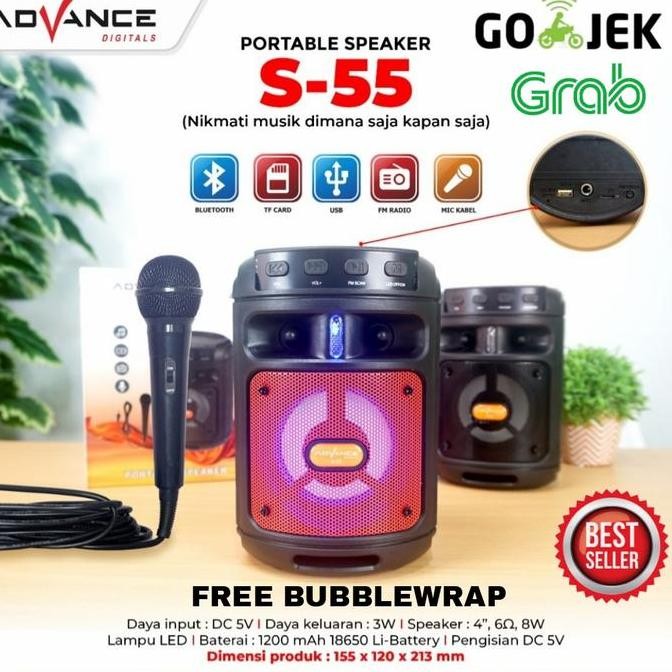 ADVANCE PORTABLE SPEAKER S-55 BLUETOOTH + MIC