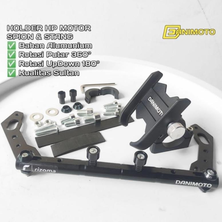 EDELWEIS Holder HP Danimoto C7 Plus Breket Spion Motor Besi Beat Vario Nmax Xmax Aerox Lexi Scoopy G