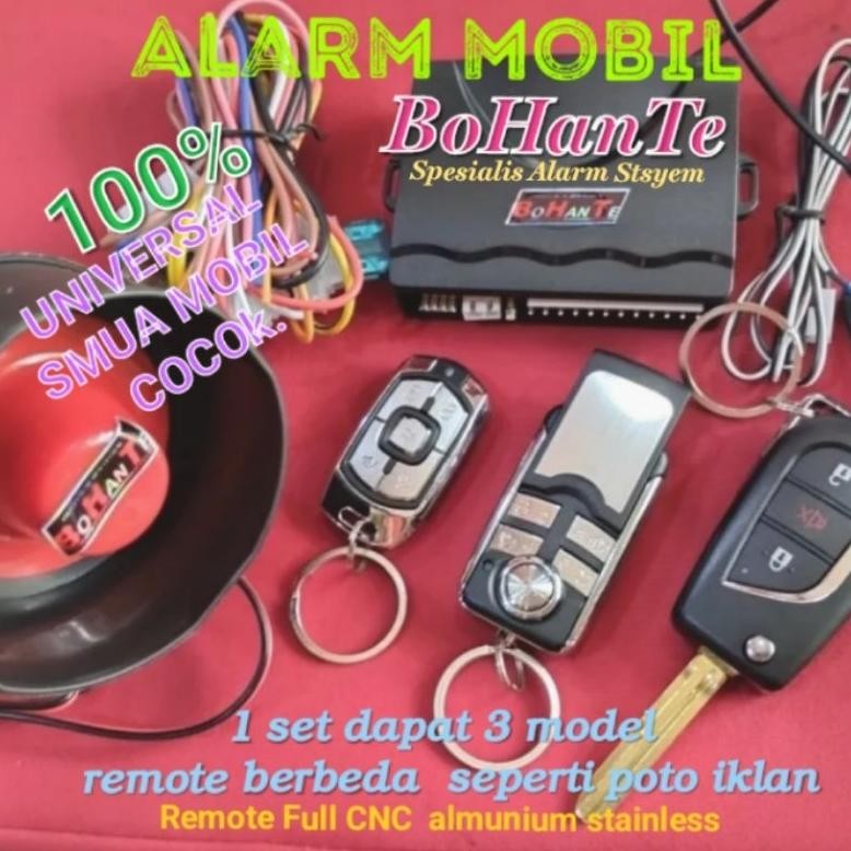 albertGokil- ALARM MOBIL BOHANTE NEW 1SET 3 remot 5 tombol universal smua mobil yang ada di planet k