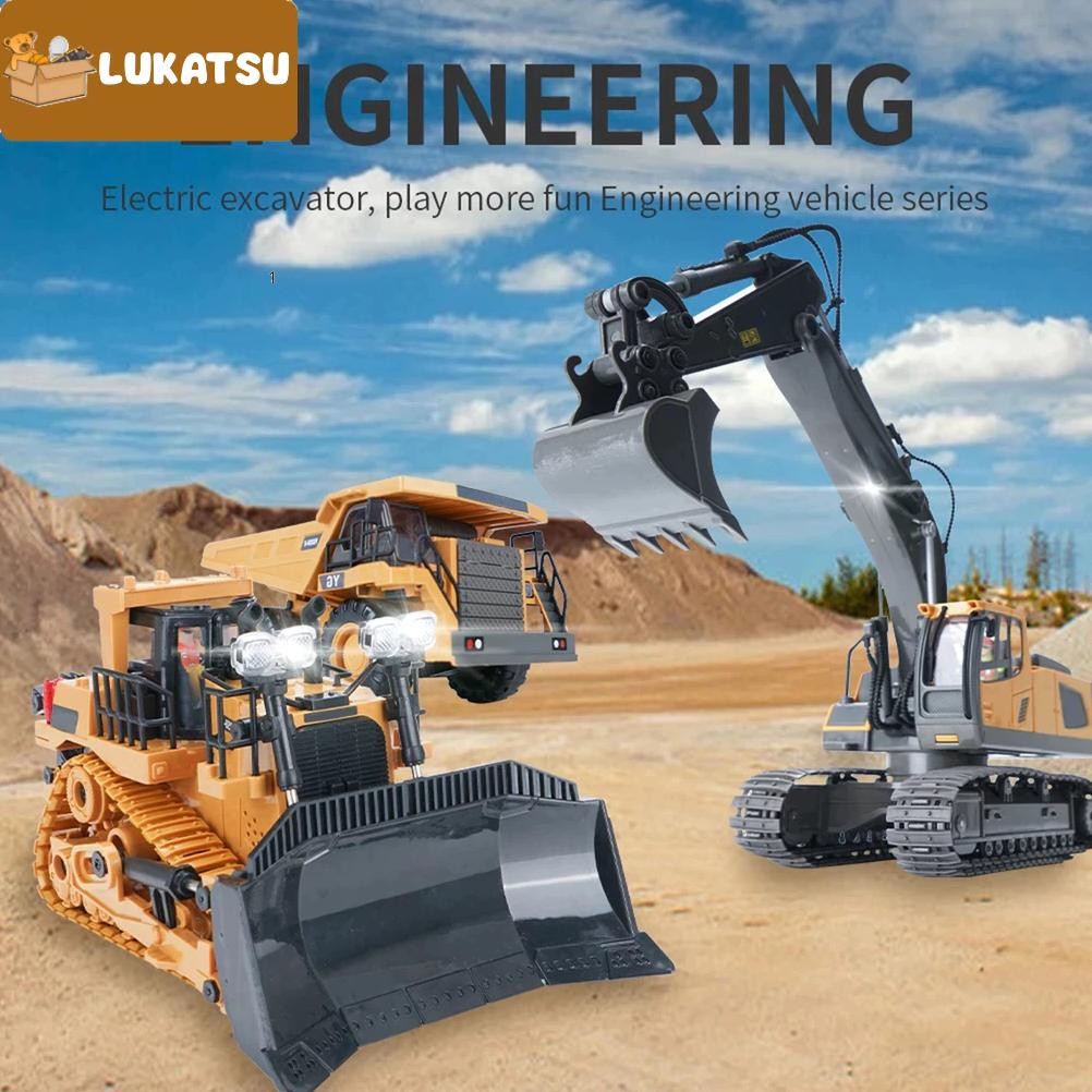 Mainan Bulldozer RC Excavator Beko Mainan RC Mobil Mainan Anak Mainan Excavator Dump Truck Bulldozer