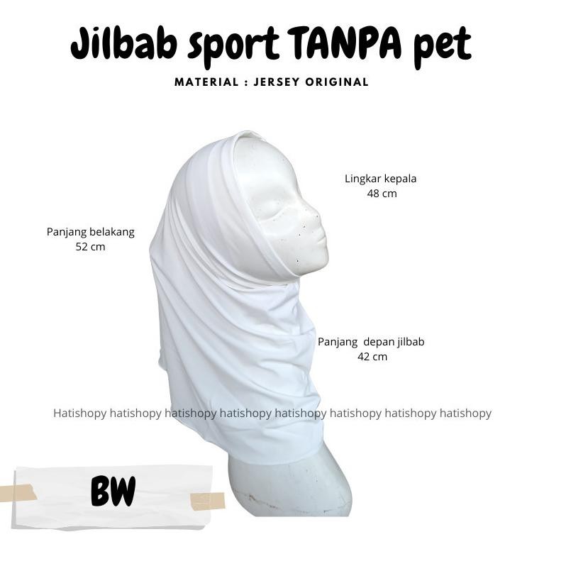 ory lestary hijab Jilbab Sport Olah Raga Non Pet Bahan Jersey Original / Bergo Instan Olahraga Tanpa