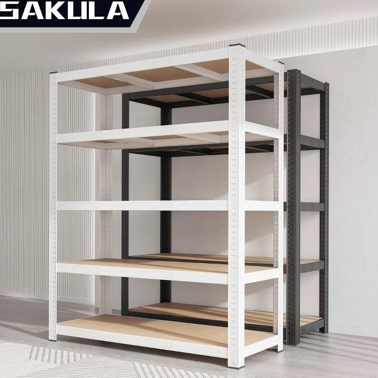 Hanya di SurabayaSakula Rak Besi Susun 120*40*200CM Rak besi siku 5/6 susun Rak barang Rak gudang Ra