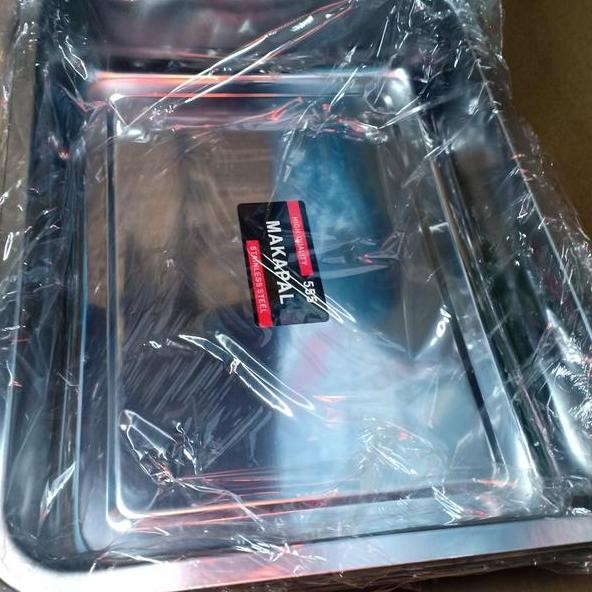 Nampan Stainless Tebal Ukuran 40X30X7 Isi 2 Pcs