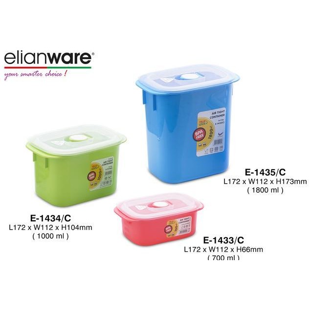 Elianware Airtht Container 1800 Ml Bpa Free