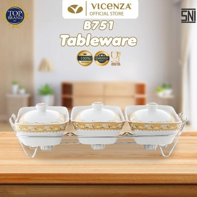 Premium Vicenza Casserole With Rack - Wadah Saji Makanan Snack B751 Camelia Promo