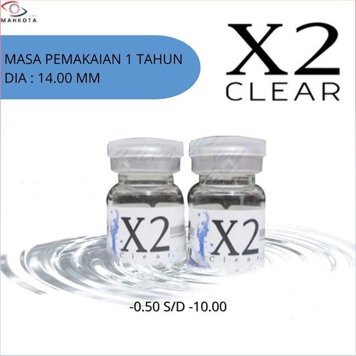 Promo Softlens Bening X2 Clear 1 Tahun (-0.50 S/D -20.00) Made In Korea Bisa Beda Minus Dia 14.00Mm 