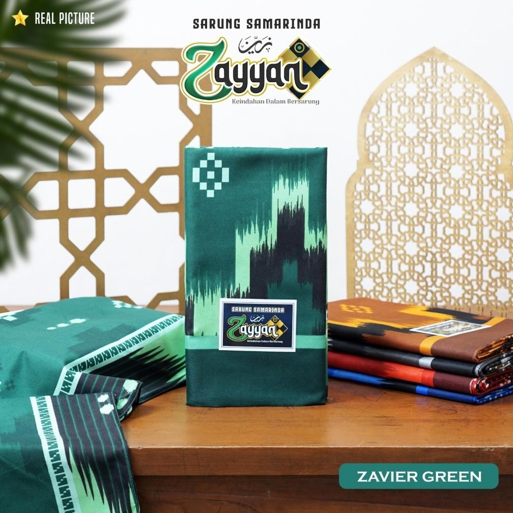 Zayyan Sarung Samarinda ASLI JUMBO ( 117 x 100 cm ) ( Zavier) HALUS dan WANGI / Sarung Pria Muslim