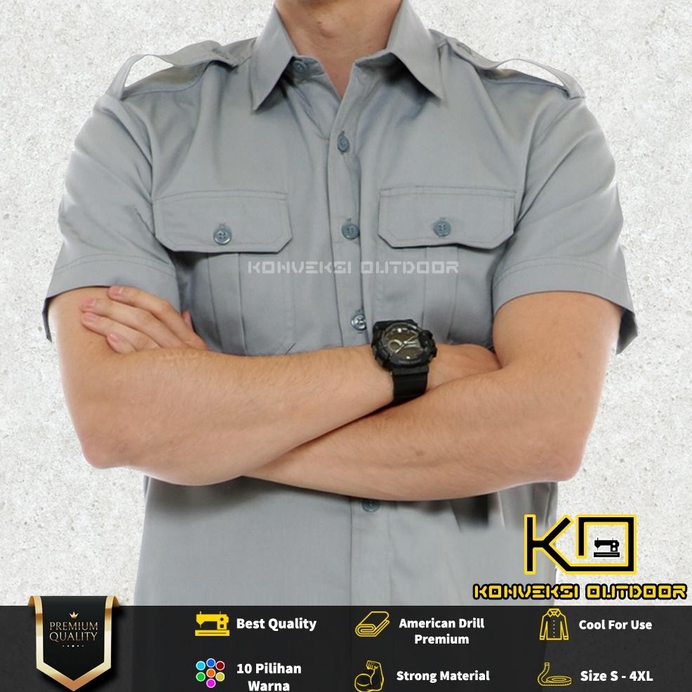 BAJU KEMEJA LAPANGAN SERAGAM ATASAN PDL PDH OUTDOOR LENGAN PENDEK - Pakaian Kerja Kantor Group Cargo