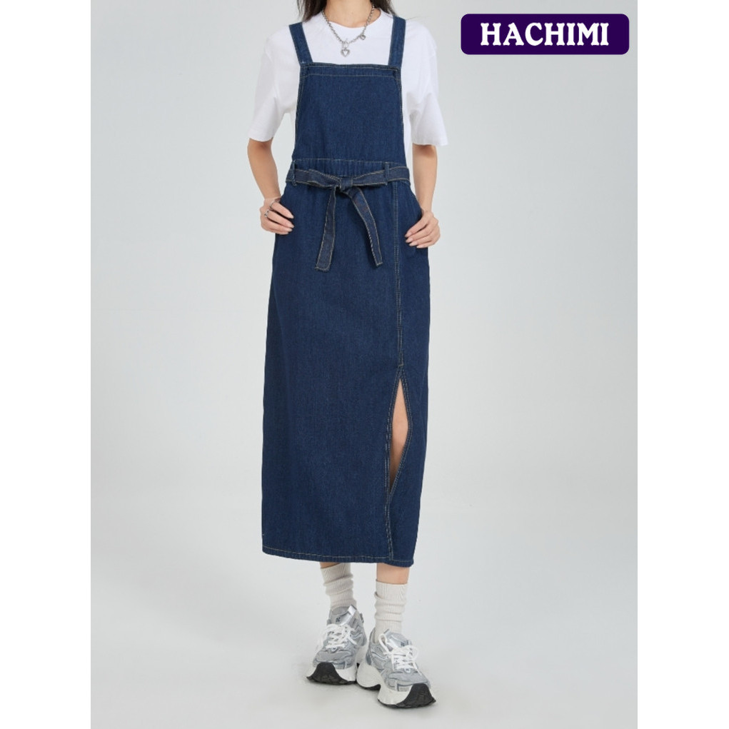 Hachimi Dress Denim Jumbo Wanita All Size Korea Style / Dress Jeans Wanita / Jumpsuit Wanita / Overa