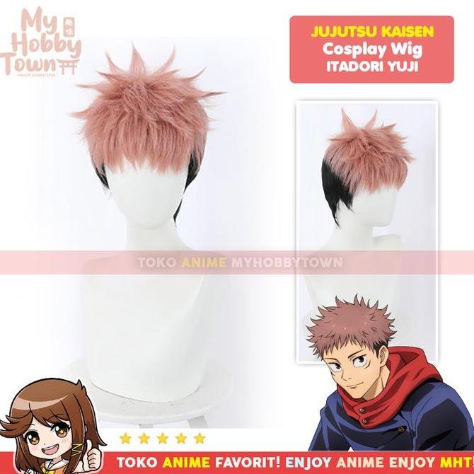 Wig Cosplay Anime Jujutsu Kaisen : Itadori Yuji