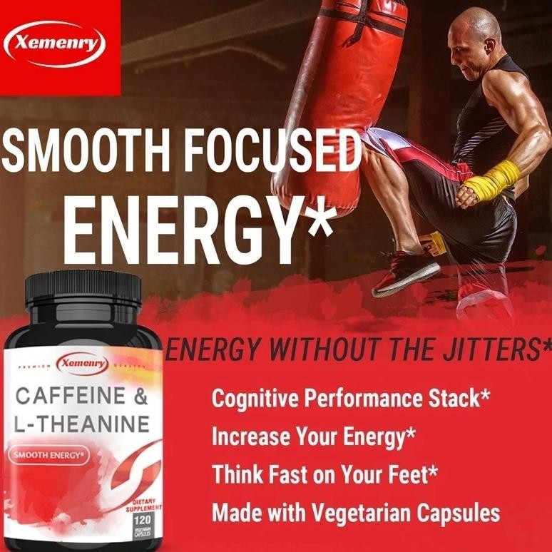 Usa Caffeine 100Mg + L-Theanine 50Mg 120 Kapsul Pil Kafein Thankne Original