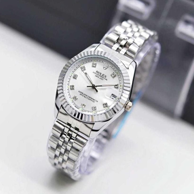 [Kecil Best Seller  Jam Tangan Wanita Rolex Terlaris Tanggal Aktif Free Box Rolex & Baterai Gh-45