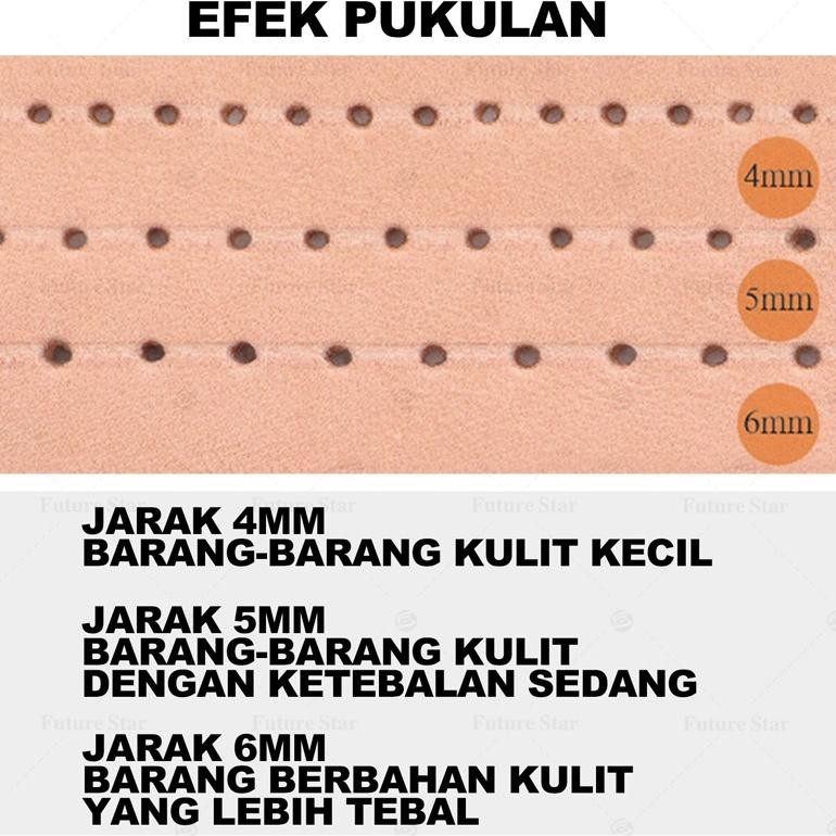 Alat Pembolong  Kulit Metal 3 in 1 Pelubang Kulit Plong Kulit Leathercraft Hole Punches Tool Hollow 