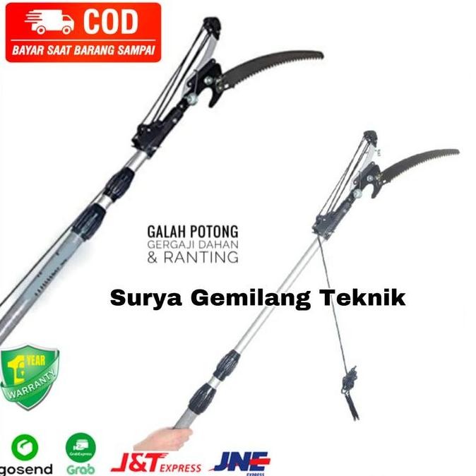 JHONCIE- Galah Gergaji Potong Dahan Ranting Alat Galah Pohon Berkualitas Set