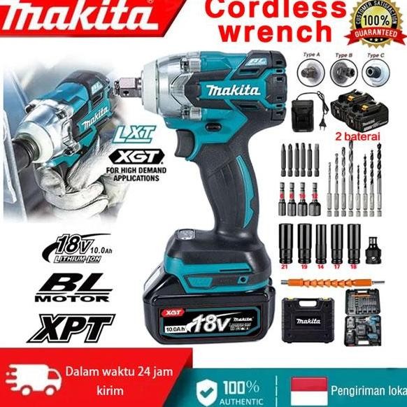 KIKYO- Makita DTW285 Kunci Pas Tanpa Kabel Kunci Pas Multifungsi Bor Listrik Kunci Impact Listrik Ku