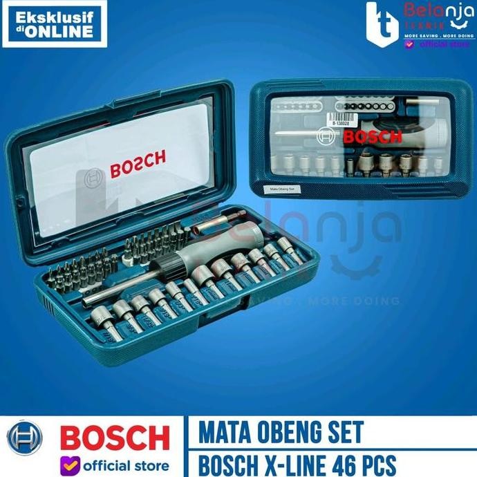JUNJI- Bosch Screwdriver Set X-line 46 Pcs Mata Obeng Sock Kunci Shock Set