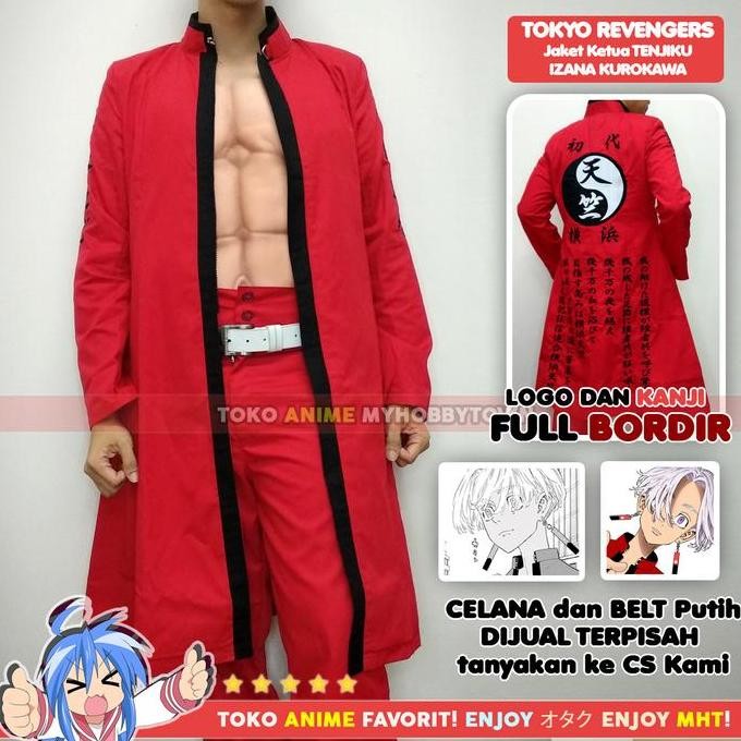 Jaket Jubah Coat Izana Kurokawa Tokyo Revengers ketua Yokohama Tenjiku Gang - Jaket Cosplay Anime - 